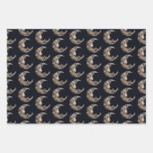 Mooi gezicht in het maan patroon inpakpapier vel (Voorkant)