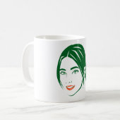 Mooi gezicht van de vrouw Koffie Mok (Voorkant links)