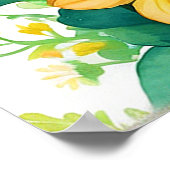 Mooi Giraffe dier met Oranje bloemen Poster (Hoek)