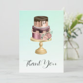 Mooi Glam Party Cake Party Feest Bedankkaart (Staand voorkant)