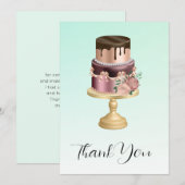 Mooi Glam Party Cake Party Feest Bedankkaart (Voorkant / Achterkant)