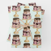 Mooi glanzend glam party cake patroon inpakpapier vel (In situ)