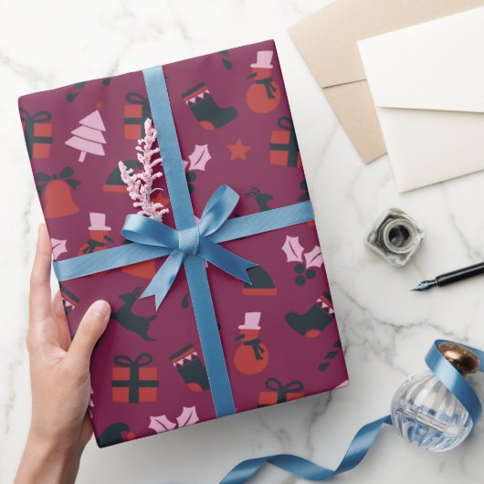 Mooi glanzend monogram modern bruiloft dan cadeaupapier (Geschenken)