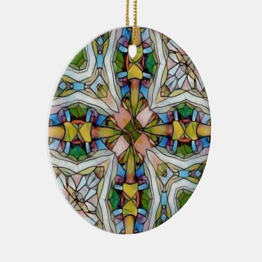 Mooi Glas in lood Inspirerend Keramisch Ornament (Rechts)