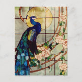 Mooi Glas in lood Peacock Briefkaart (Voorkant)