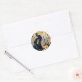 Mooi Glas in lood Peacock Ronde Sticker (Envelop)