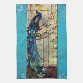 Mooi Glas in lood Peacock Theedoek (Verticaal)