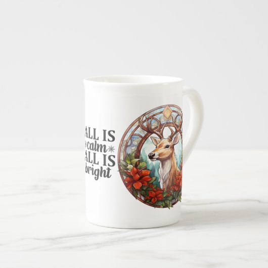 Mooi Glas in lood rendieren Porselein Kop (Voorkant rechts)