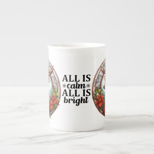 Mooi Glas in lood rendieren Porselein Kop (Voorkant)