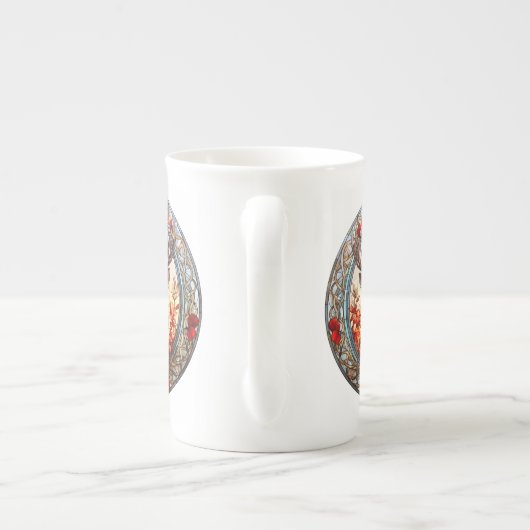 Mooi Glas in lood rendieren Porselein Kop (Achterkant)