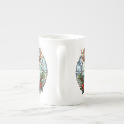 Mooi Glas in lood rendieren Porselein Kop (Achterkant)