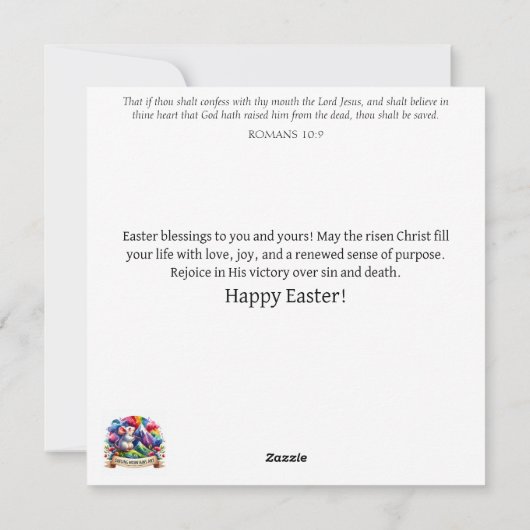 Mooi Glazen in lood konijn met oogstPasen Feestdagenkaart (Achterkant)