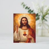 Mooi godsdienstig Heilig Hart van het afbeelding Briefkaart (Staand voorkant)