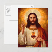 Mooi godsdienstig Heilig Hart van het afbeelding Briefkaart (Voorkant / Achterkant)