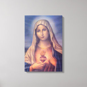 Mooi Godsdienstig Heilig Hart van Maagdelijke Mary Canvas Afdruk