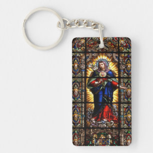 Mooi Godsdienstig Heilig Hart van Maagdelijke Mary Sleutelhanger