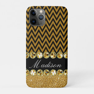 Mooi Gold Chevron Glitter Jewels Elegant Case-Mate iPhone Case