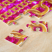 Mooi Gold Glitter Monogram Chic Elegant Legpuzzel (Zijkant)