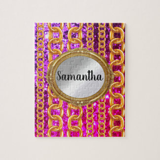 Mooi Gold Glitter Monogram Chic Elegant Legpuzzel