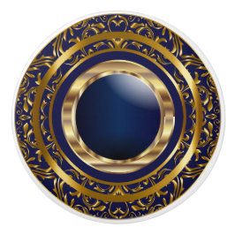 Mooi Gold-ontwerp voor Navy Blue Keramische Knop