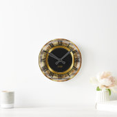 Mooi Gold-, zilver- en zwart design Ronde Klok (Huis)