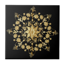 Mooi Golden Mandala Pattern Elegant Black