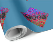 Mooi GOOD BLACK BLAUW PAARS MANDALA Cadeaupapier (Rol Hoek)