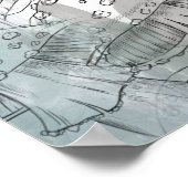 Mooi gotisch meisje met een raaf met de hand getek poster (Hoek)