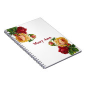 Mooi goud en rode rozen wit notitieboek (Rechterzijde)