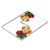 Mooi goud en rode rozen wit notitieboek (Linkerzijde)