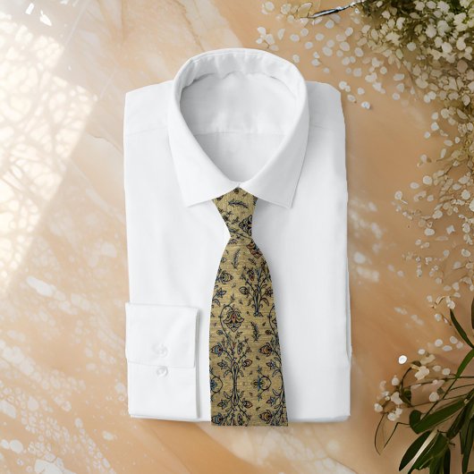 Mooi goud Iraans 17e eeuws bloemmotief Stropdas