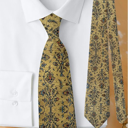 Mooi goud Iraans 17e eeuws bloemmotief Stropdas