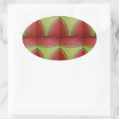 Mooi Gouden geel geometrisch patroonontwerp Ovale Sticker (Tas)