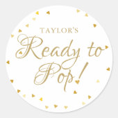 Mooi Gouden Liefdeshartjes Op Barsten Staand Babyf Ronde Sticker (Voorkant)