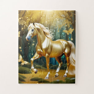 Mooi gouden paard, fantasy art legpuzzel