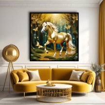 Mooi gouden paard, fantasy art