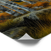 Mooi Gouden Papier Berkenbos Poster (Hoek)