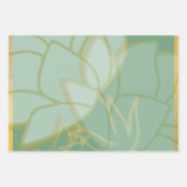 Mooi goudgroen roze Sinaasappel bloemmotief Inpakpapier Vel (Voorkant 2)