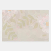 Mooi goudgroen roze Sinaasappel bloemmotief Inpakpapier Vel (Voorkant 3)