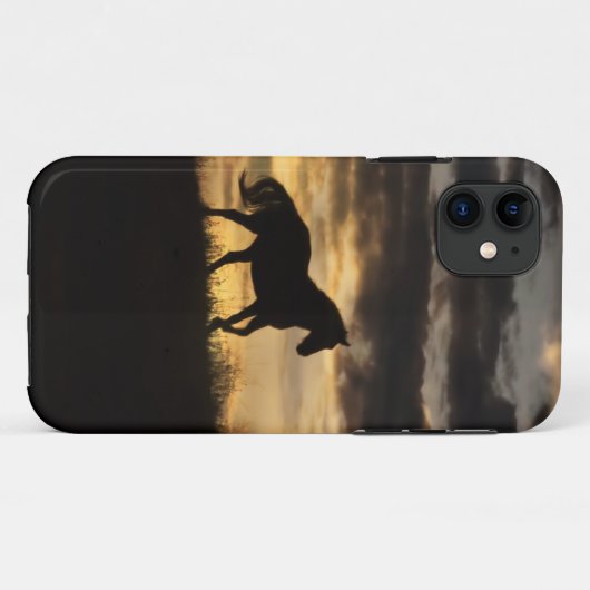 Mooi gratis paard zonsondergang silhouet Case-Mate iPhone case (Achterkant (horizontaal))