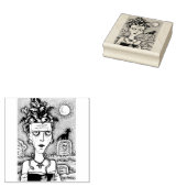 MOOI GRIEZELIG FRANKENELLA MONSTER, GRAVEN, KAT RUBBERSTEMPEL (Gestempeld)