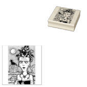 MOOI GRIEZELIG FRANKENELLA MONSTER, GRAVEN, KAT RUBBERSTEMPEL (Gestempeld)