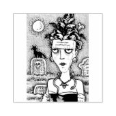 MOOI GRIEZELIG FRANKENELLA MONSTER, GRAVEN, KAT RUBBERSTEMPEL (Afrduk)