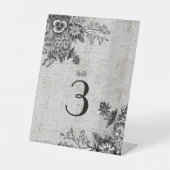 Mooi grijs en zwart artistiek tabelnummer reclamebord met voetstuk (Voorkant)