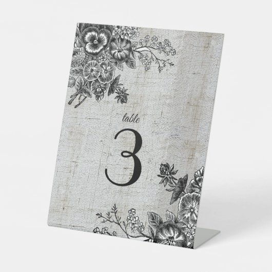 Mooi grijs en zwart artistiek tabelnummer reclamebord met voetstuk (Voorkant)