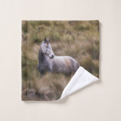 Mooi grijs gekleurd paard bad handdoek (Wasdoekje)