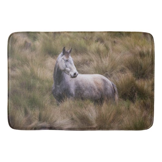 Mooi grijs gekleurd paard badmat (Voorkant)