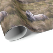 Mooi grijs gekleurd paard cadeaupapier (Rol Hoek)