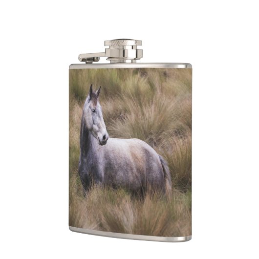 Mooi grijs gekleurd paard heupfles (Links)