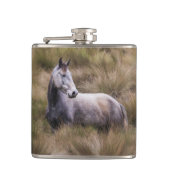 Mooi grijs gekleurd paard heupfles (Voorkant)